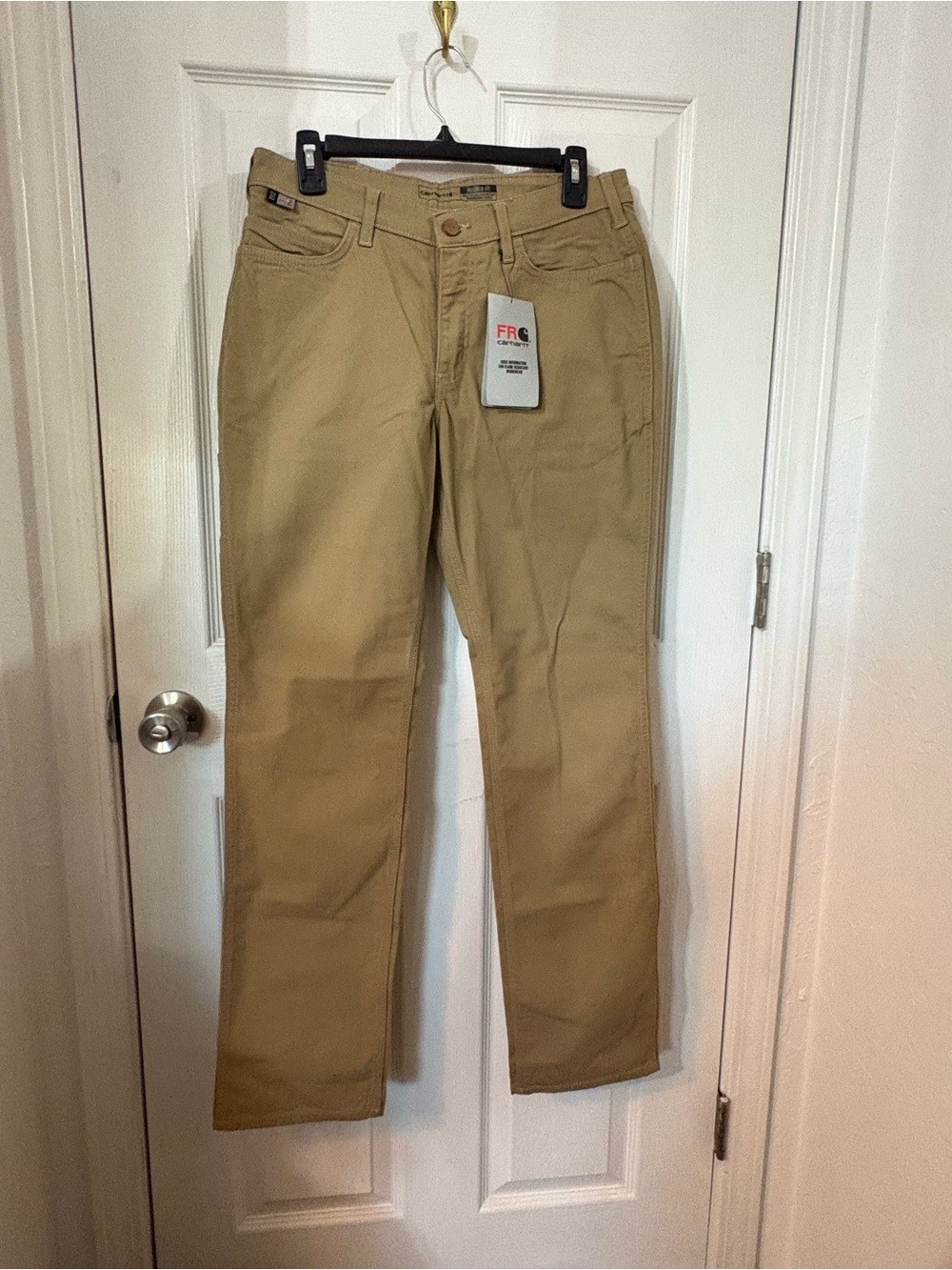 Carhartt FR Rugged Flex Relaxed Fit Canvas Work Pants 8 Regular Beige BN5015-FRW